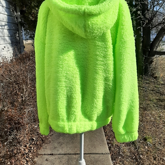 🆕️ LAST 1! Neon Full Zip Sherpa Hoodie Jacket - Picture 8 of 8